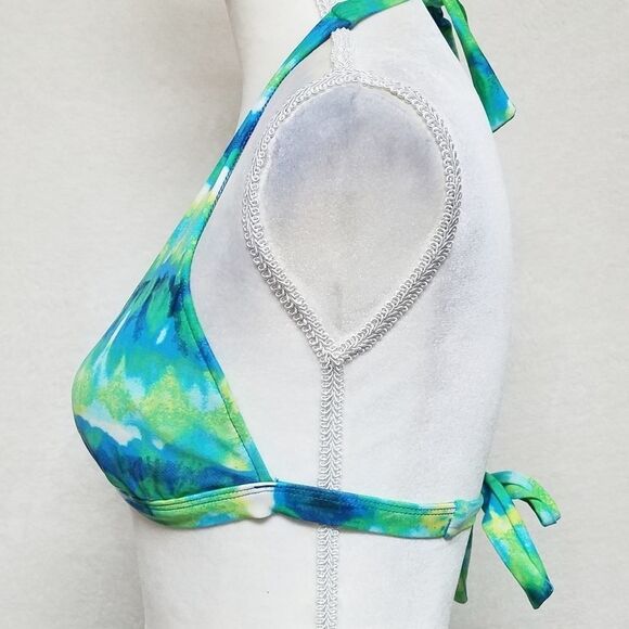 VINTAGE Surf Side Blue Tie-Dye Halter Bikini - Picture 8 of 14